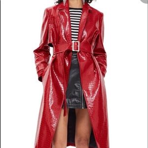 Crocodile Embossed Coat from Topshop size US 4